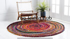 Braided Area Rugs Hand Woven Cotton Eco Friendly Carpet Reversible Chindi Rugs