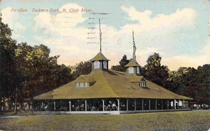 Pavilion Tashmoo Park St Clair River Michigan 1913 postcard - Picture 1 of 2