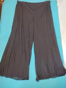 Dressbarn Collection Womens Black Wide Leg Sheer Lined Pants Elastic Waist 14/16 - Picture 1 of 13