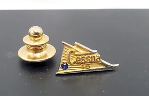 15 Year 10k Gold Cessna Aircraft Employee Service Award Tie/Lapel pin W/ Blue - Picture 1 of 5