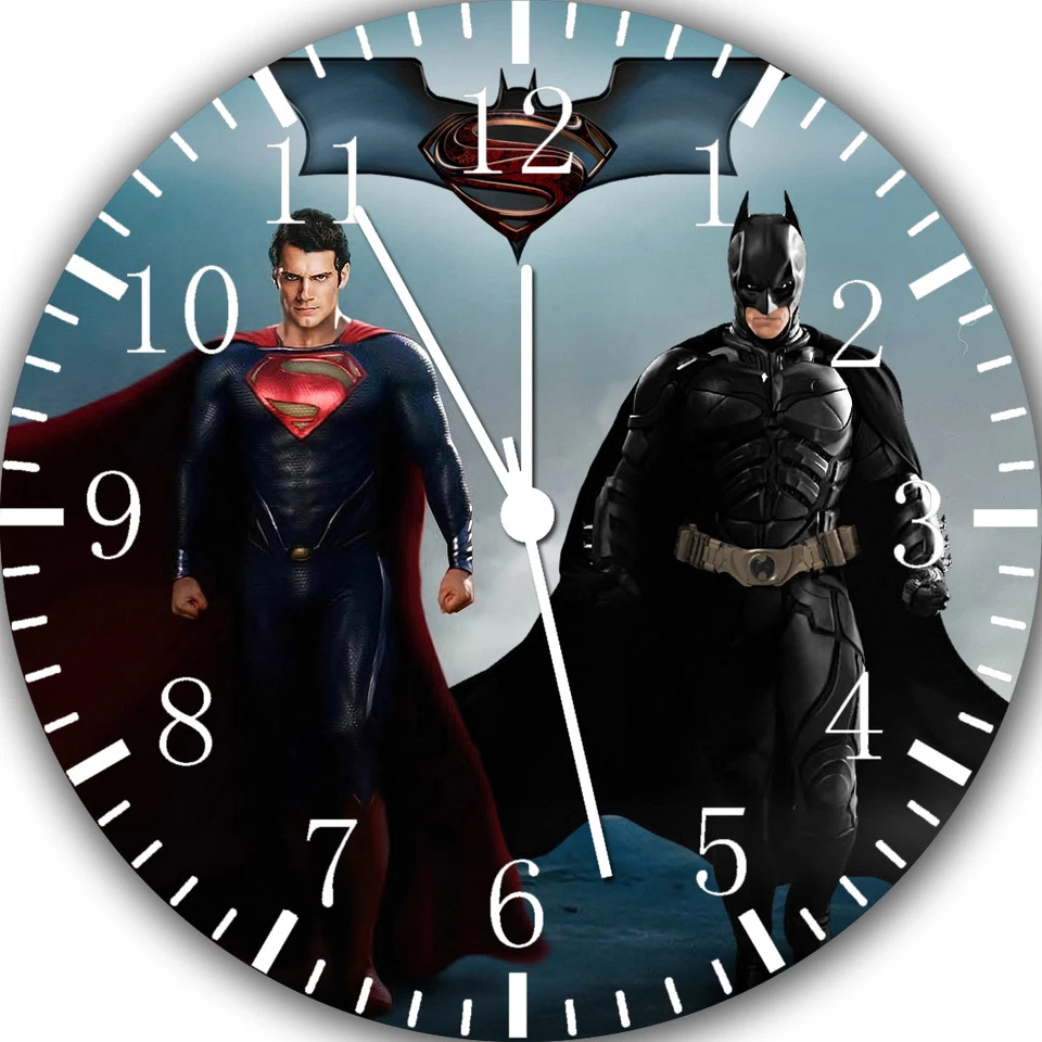 Reloj de pared Superman Batman sin marco sin bordes para regalos o decoración del hogar E111 Foto 1 de 1