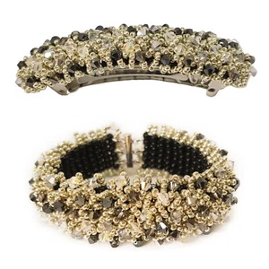 Juego de joyas pinzas para el pelo y pulsera alfombra mágica plata con Swarovski, hecho a mano - Imagen 1 de 5