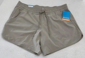 Columbia Omni-Shade Shorts Women's Large Khaki Sun Protection Summer Vacation - Picture 1 of 8