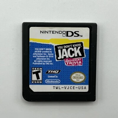 Nintendo DS You Don’t Know Jack Irrelevant Trivia Authentic Tested & Working NDS - Image 1 of 2