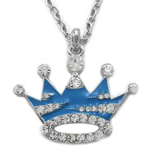 Collar colgante de tiara corona princesa azul joyería para niñas adolescentes n3015 - Imagen 1 de 1