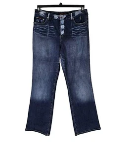 Jeans vintage bambino Phat donna gamba dritta blu denim invecchiato taglia 18 - Foto 1 di 11