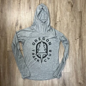 Mens Nike Techknit Oregon Track Club Heather Gray Running Hoodie Sweatshirt Sz S - Picture 1 of 5