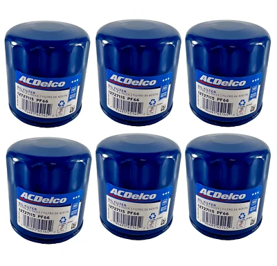 AC Delco OEM PF66 Engine Oil Filter | GM Part # 12735608 (Pack of 6) - Image 1 of 4
