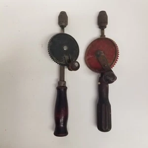 Vintage Egg Beater Style Hand Drill Lot of 2, 2500A, Unbranded, Both Chucks Ok - Picture 1 of 9