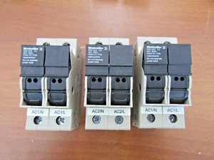 🔥3) WEIDMULLER WSI 25/2 CC LED FUSE HOLDER 2 POLE 30 AMP 600V AC/DC LOT OF 3 - Picture 1 of 8