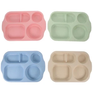 4pcs Unbreakable Plates Divided Plates Kids Adults Dinner Plates Food Serving - Picture 1 of 12