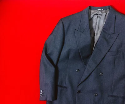 GIORGIO ARMANI Vintage Men Double Breasted Gray Jacket Size 52 / XXL Wool Coat - Image 1 of 4