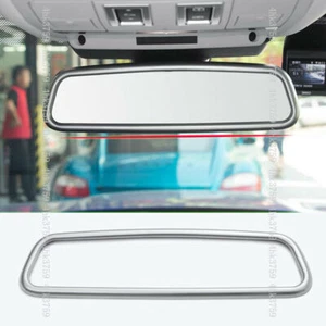 ABS Silver Interior Rearview Mirror Trim Cover Frame For Jaguar F-PACE 2016-2020 - Picture 1 of 5