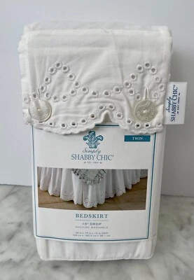 Falda de cama doble Simply Shabby Chic True White Foto 1 de 4