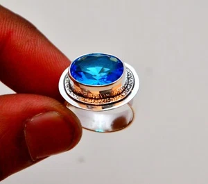 Swiss Blue Topaz Ring,Amazing Ring Designer Ring Handmade Ring'' - Picture 1 of 3