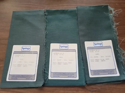 Lote De Colección De 3 Springs Industries Tela Luxenberg Jay Hunter Verde 62"W x 9"L Foto 1 de 4