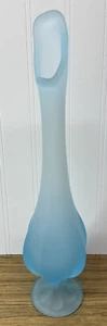 Vtg Viking Epic Six Petal Vase Blue Frost 15" (Satin Spring Blue) Swung Bud - Picture 1 of 11