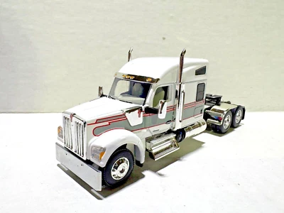 DCP, FIRST GEAR 1/64 SCALE W-990 KENWORTH, MID ROOF, WHITE & GRAY, RED STRIPE - Image 1 of 4