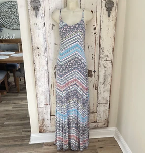 Maxi abito casual St. Tropez West taglia media donna blu giallo rosa bianco maglia - Foto 1 di 7