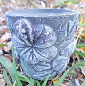  Latex flower candle holder mold mould plaster cement  3" W x 2.75" H - Picture 1 of 2