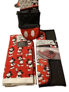 Disney Kitchen MIckey Mouse OVEN Mitts, TOWELS & DRYING MAT Gift Set - Picture 1 of 8