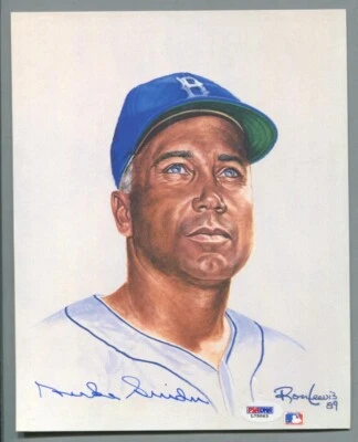 Duke Snider Signed Limited 8.5x11 Ron Lewis Living Legends Print Auto PSA/DNA - Image 1 of 2