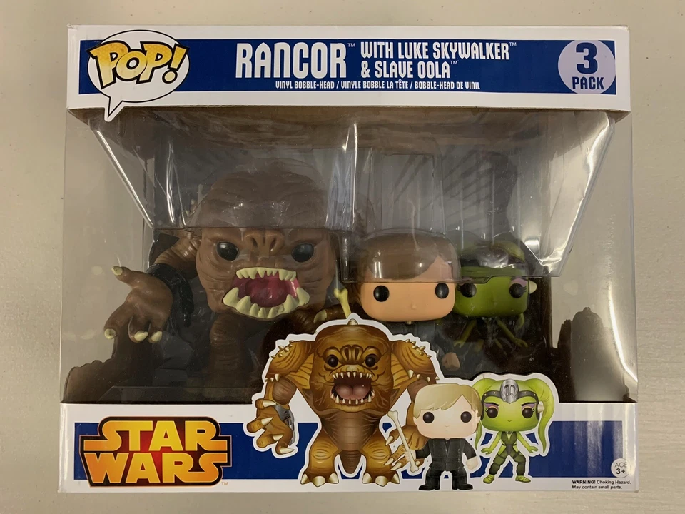Rancor con Luke & Slave Oola (Paquete de 3) ~ Star Wars ~ Vinilo Funko Pop ~ CAJA AZUL 🟦 Foto 1 de 4