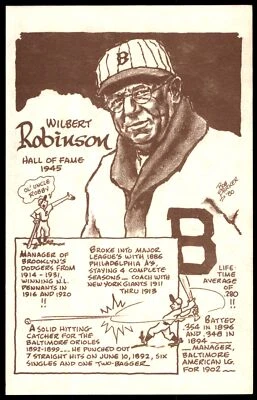 1981 BOB PARKER HALL OF FAME - SERIES 3 - WILBERT ROBINSON BROOKLYN DODGERS - Image 1 of 2