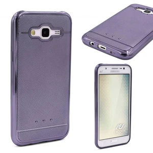 Urcover® Samsung Galaxy J1 (2015) Schutz Hülle Metall Optik Silikon Soft Case