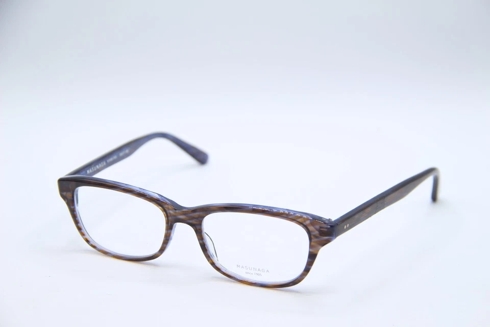NEW MASUNAGA 026 #15 BROWN BLUE AUTHENTIC EYEGLASSES 50-17 - Image 1 of 3