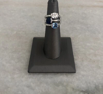 Beautiful Lia Sophia Blue Bayou Riviera Blue Stone Ring Sz 5 - Image 1 of 4
