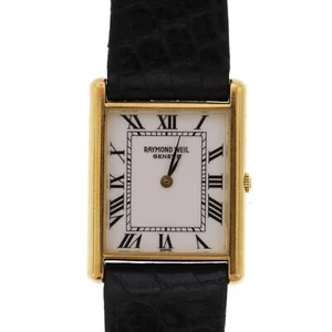 Raymond Weil 5767 18K Gold Electroplate Men's Classic Tank Watch Running #181 - Picture 1 of 8