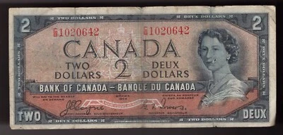 1954 Canada, $2,  Devil's Hair  PIC# 67a, Coyne-Towers - Image 1 of 2