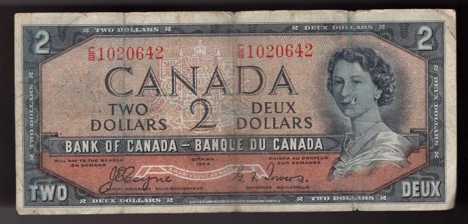 1954 Canada, $2,  Devil's Hair  PIC# 67a, Coyne-Towers - Image 1 of 2