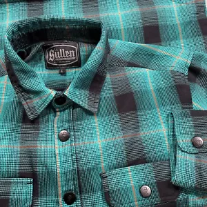 Sullen Art Collective Shirt Jacket Shacket Mens Large Quilted Green /Black Plaid - Bild 1 von 19