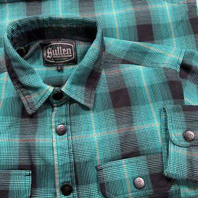 Camisa Sullen Art Collective Chaqueta Cazadora Para Hombre Grande Acolchada Verde/Negro A Cuadros Foto 1 de 4