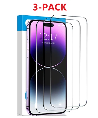 PACK de 3 protectores de pantalla de vidrio templado para iPhone 14 13 12 11 Pro Max XR XS X Foto 1 de 4