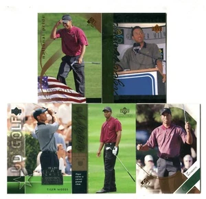 Tiger Woods 5 Golf Trading Card Lot PGA TOUR GOLFER GOLFING (LOT 8) - Imagen 1 de 1