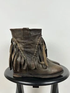 Women's A.S.98. Airstep Leather Fringe Ankle Boho Western Boots Size 37 - Picture 1 of 23