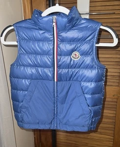 Moncler Apatou Big-kids Vest Blue Sz8A  MSRP $550👸🏽 - Picture 1 of 9