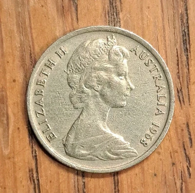 Australia 1968 5 centavos reina Isabel II, hormiguero (animal) 2,83 g 19,41 mm  Foto 1 de 4