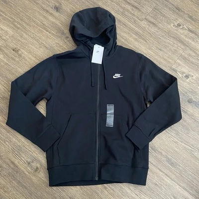 Sudadera con capucha Nike Sportswear’s Club polar negra con cremallera BV2645-010 pequeña para hombre Foto 1 de 4