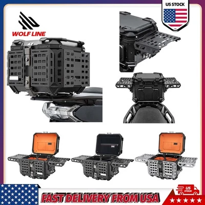 Universal Motorcycle Top Box Rear Luggage Trunk Tail Case 45L Multiple Function Foto 1 de 4