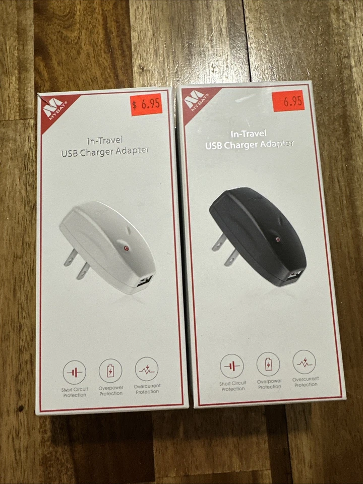 Black and White Mybat In-Travel USB Charger Adapter New In Box Never Used - Image 1 of 1