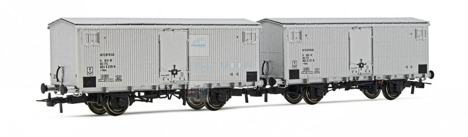 RIVAROSSI HR6563 - FS, set di 2 carri refrigerati a 2 assi Ifms con porte metall - Immagine 1 di 1