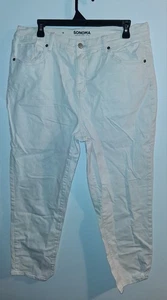 Sonoma elfenbeinfarbene kurze Boyfriend-Jeans Größe 16 - Bild 1 von 2