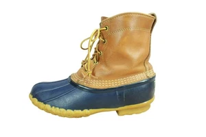 Vintage LL Bean Women's Brown Leather Unlined Hunting Duck Boots Size 7 M - Picture 1 of 10