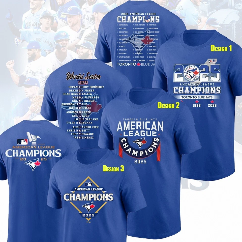 OFERTA 30% - Toronto Blue Jays 2025 Campeones de la Liga Americana Ambos Lados Para Fans Foto 1 de 4