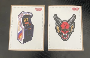 Stranger Things Surfer Boy Pizza Box Stickers- Palace Arcade & Hellfire Demon - Picture 1 of 2