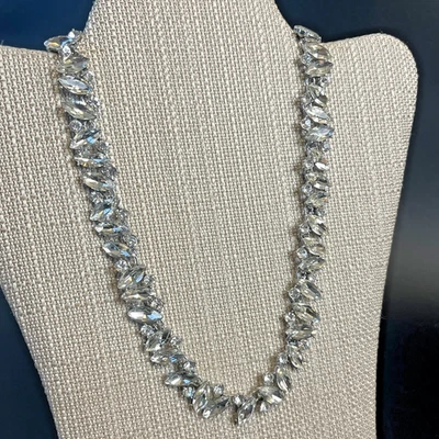 Collar Charter Club Declaración Estrás Transparente Tono Plata Baile de graduación Boda 18" Foto 1 de 4